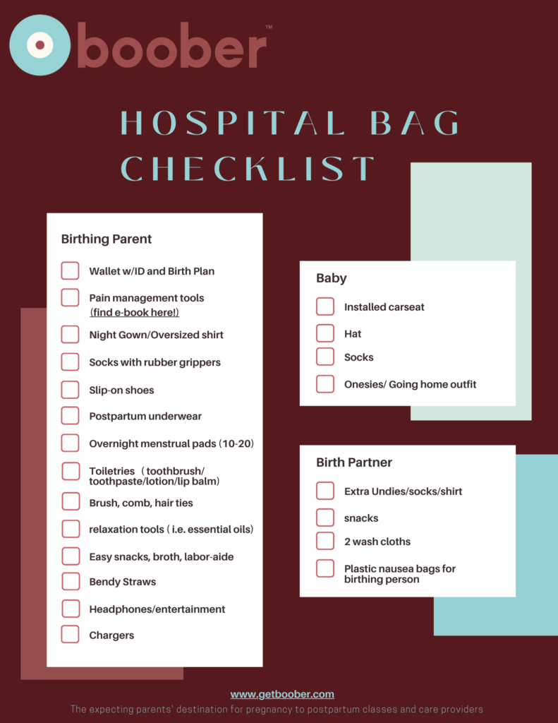 Hospital bag checklist 